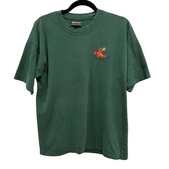 Kiwi Country T Shirt Medium The Funky Fish Baylys Beach‎ New Zealand Green - Picture 1 of 9
